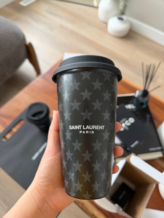 Saint Laurent Other - Saint Laurent Matte Black Star Logo Travel Cup